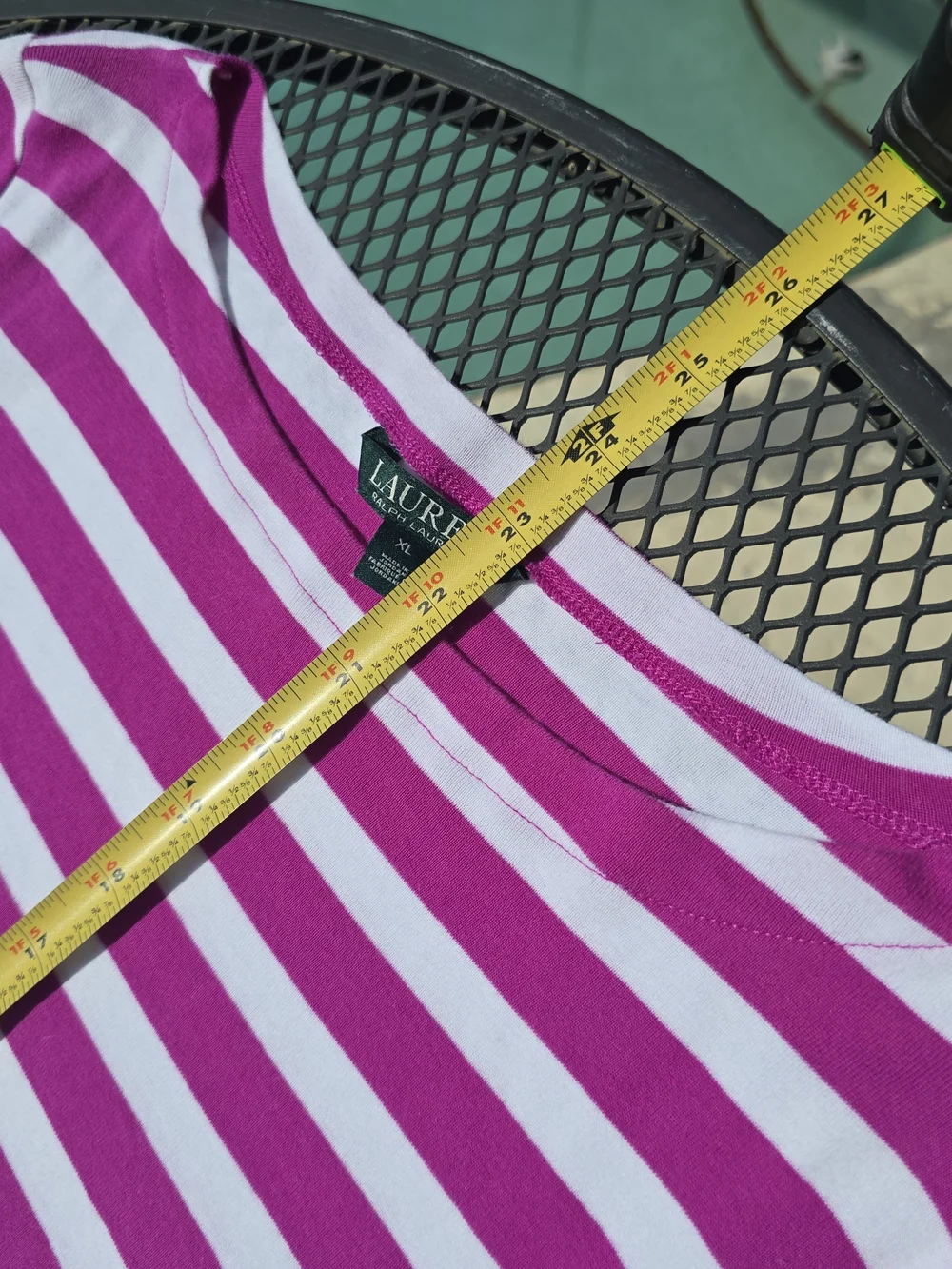 Ralph Lauren Pink and White Striped Boatneck Top - Picture 4 of 7